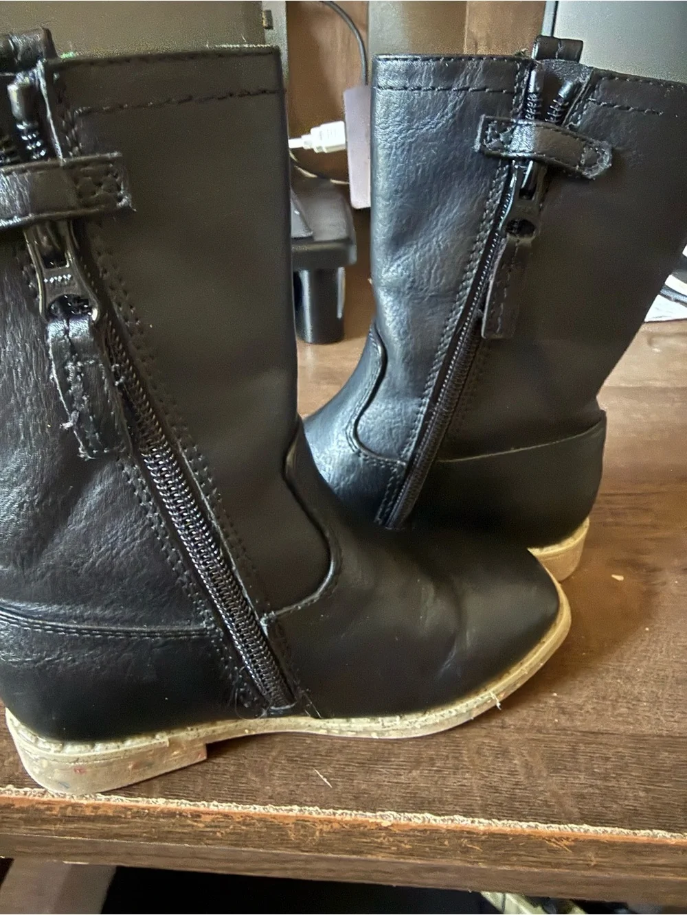 Cat & Jack Kids Black Mid-Calf Pull-On Boots for Toddlers